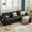 Black, variant on AODAILIHB 88" W Faux Leather 3-Seat Sofa, Modern Tufted Comfy Office Small Couch w/USB Charging Ports and Wide Arms, Black