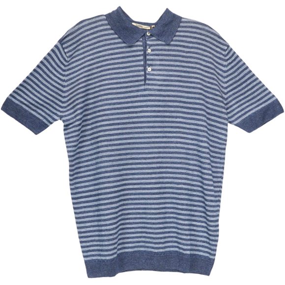 Maurizio Baldassari Men's Blue Striped Polo - L