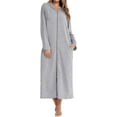 thumbnail image 4 of HLSOHJP Women's Long Robe Zip Up Hoodie House Coat Pocket Long Sleeve Full Length Housecoat, 4 of 6
