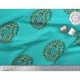 thumbnail image 3 of Soimoi Green Cotton Voile Fabric Leaves,Floral & Paisley Block Print Fabric by the Yard 42 Inch Wide, 3 of 3