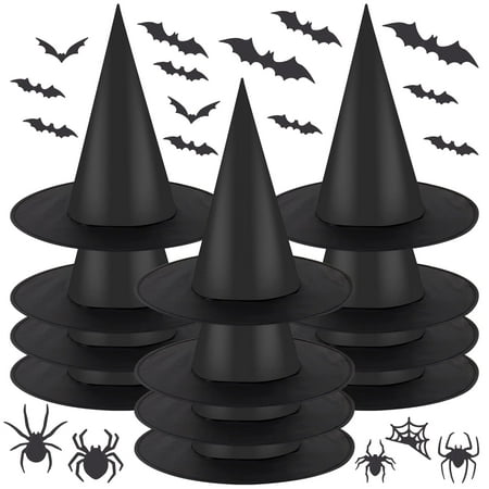 12Pcs Halloween Witch Hat Halloween Witch Decor Black Witch Hats for Halloween Decoration Halloween  | Walmart (US)