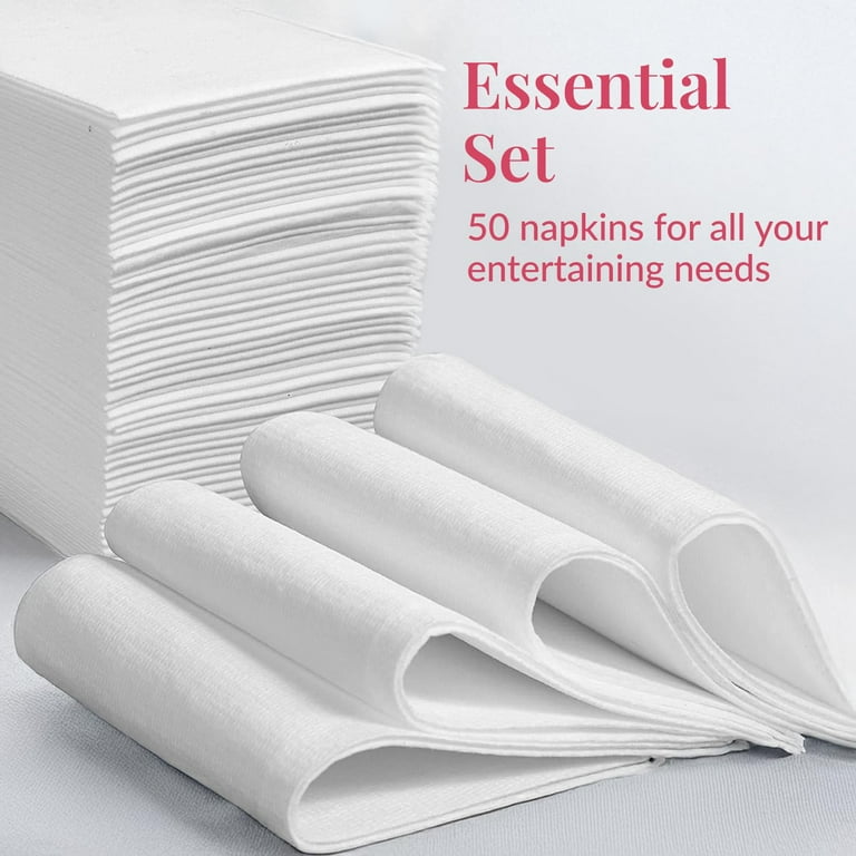 Lot 100 Pièces 100 Serviettes En Papier Airlaid JINYUDOME - 20x20cm Blanc - Pour Fêtes Et Restaurants Lot économique Restaurant