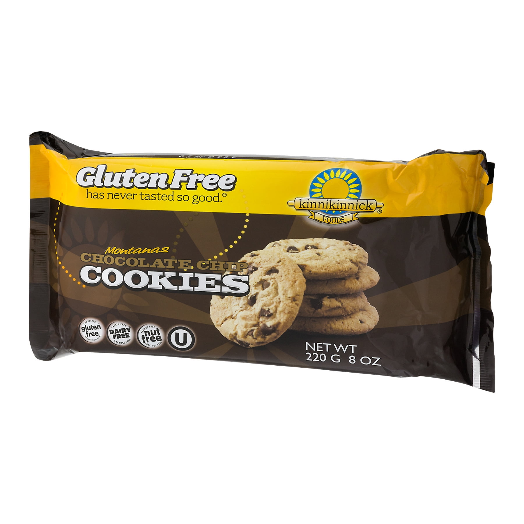 (3 pack) Kinnikinnick Foods Gluten Free Montanas Chocolate Chip Cookies, 8.0 OZ