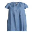 thumbnail image 5 of CHUANK Robe à Plis Pincés en Mélange de Lin pour Femmes Grande Taille avec Manches Volantées, 5 of 5