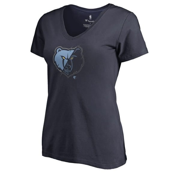 Women's Navy Memphis Grizzlies X-Ray Slim Fit V-Neck T-Shirt