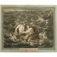 thumbnail image 3 of Bartolomeo Pinelli 23x20 Black Modern Framed Museum Art Print Titled - Mentor and Telemachus, Having Survived the Storm, Are Spirited to the Island of Calypso on a Mast, from the Adventures, 3 of 5