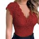 thumbnail image 1 of Chaleco sin mangas Top exterior con encaje ajustado hueco en cuello V, 1 of 5