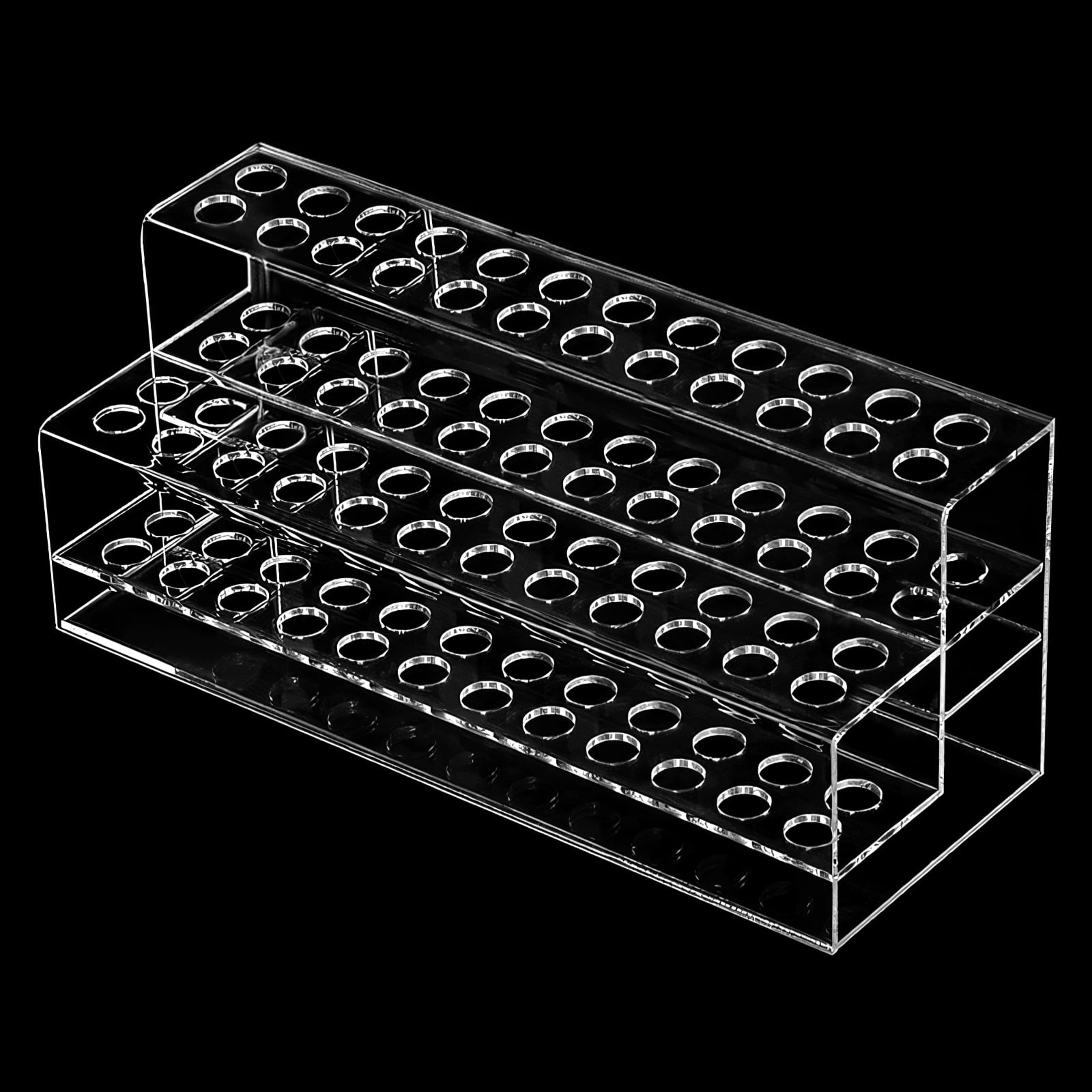 Acrylic Brush Holder Organizer 48 Slots, Clear Makeup Brush Display Stand, 3 Tier Art Supply Storage Rack, Professional Cosmetic Tool Holder for Paint Brushes Markers