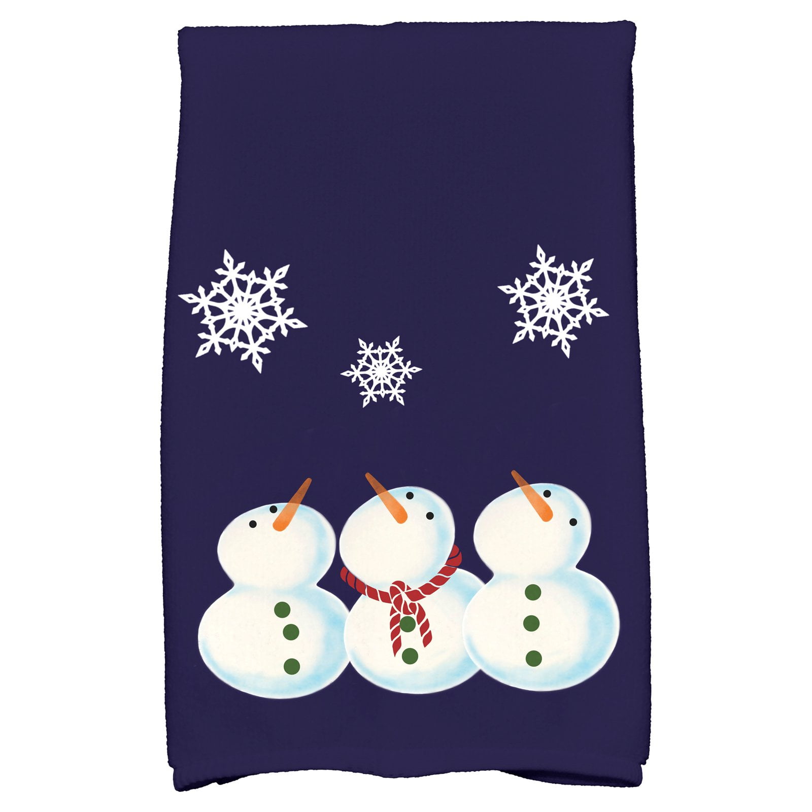 Simply Daisy 18" x 30" 3 Wise Snowmen Geometric Print Hand Towel
