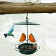 thumbnail image 3 of sruoe Bird Feeder, Hanging Bird Feeder Tray, Bird Feeders Outdoor, Cardinal Bird Feeder, Hopper Feeder, Small Large Bowl Wild Bird Feeders for Garden Decor, Iron, 3 of 6