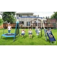 thumbnail image 4 of 5-in-1 Outdoor Swing Set with Slide, Detachable Trampoline, Swings & Glider, Swing Set for Outside for Kids, 4 of 8