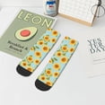 thumbnail image 7 of Fuzoiu White Polka Dot Sunflower A Print Adult Socks, Crew Moisture-wicking Socks, Unisex Cushion Crew Socks,Casual Sports Ankle Socks, 7 of 7