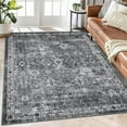 thumbnail image 4 of Vintage Floral 5x7 Rugs Reddish Brown Washable Area Rug for Bedroom Living Room Non Slip Boho Rug Thin Printed Faux Wool Soft Floor Carpet for Dining Room Nursery Playroom Indoor Office, 4 of 9