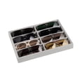 thumbnail image 1 of Organizador de gafas de sol Frebeauty, bandeja de terciopelo con 8 ranuras, gris, 1 of 6