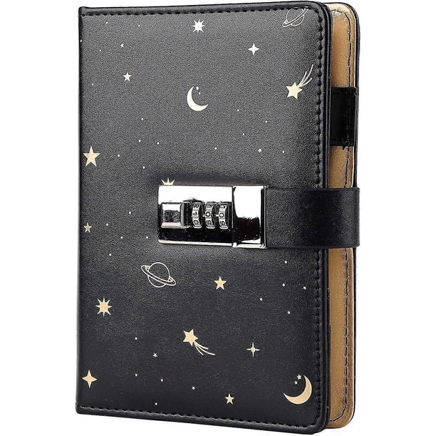 2024 The Gift, Leather Journal With Lock, Refillable Paper Binder Password Diary, Secret A6 Writing Hardcover Noteb