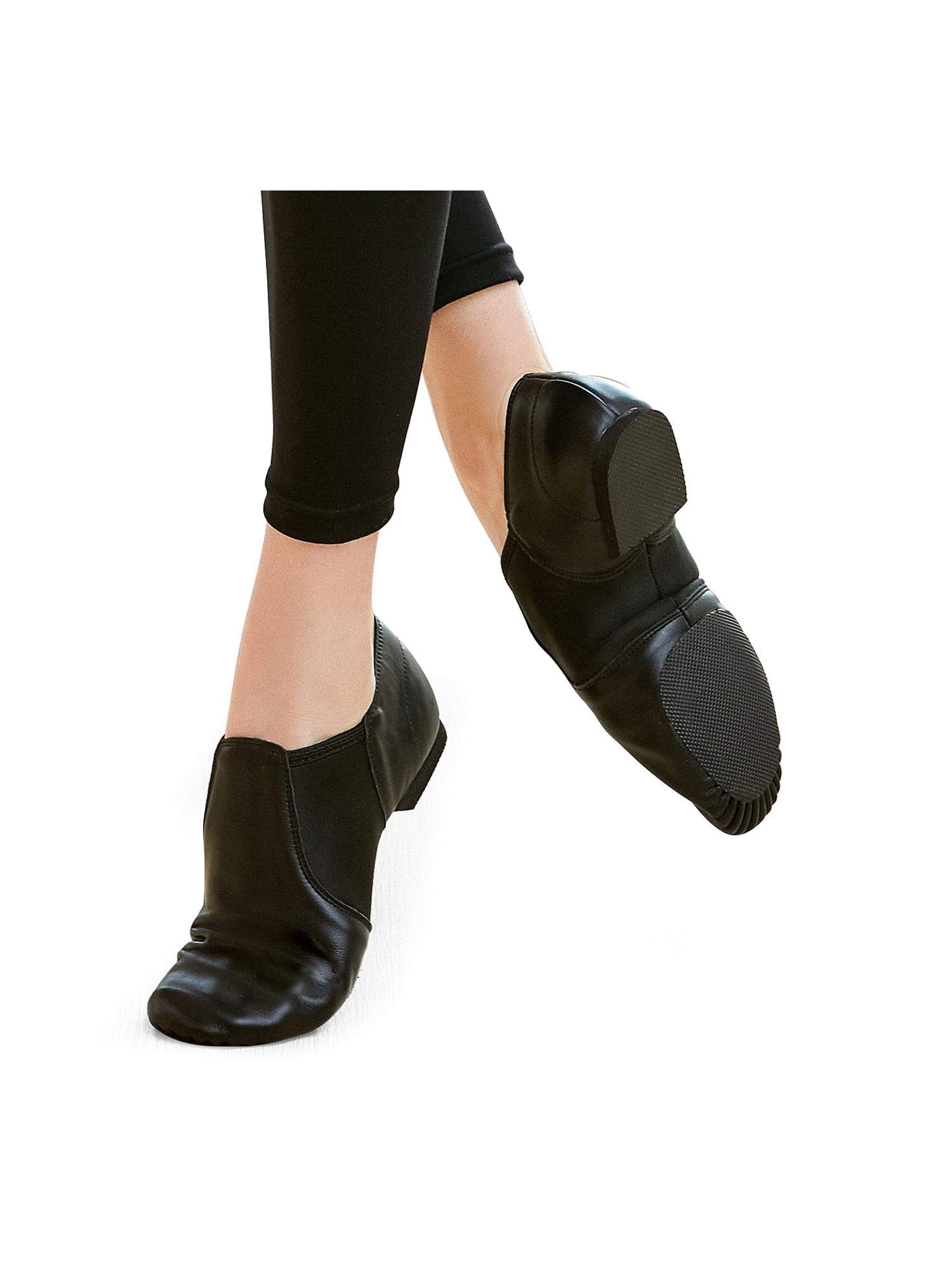 STELLE Leather Jazz Slip-On Dance Shoes for Adult Women Men  12 Black 