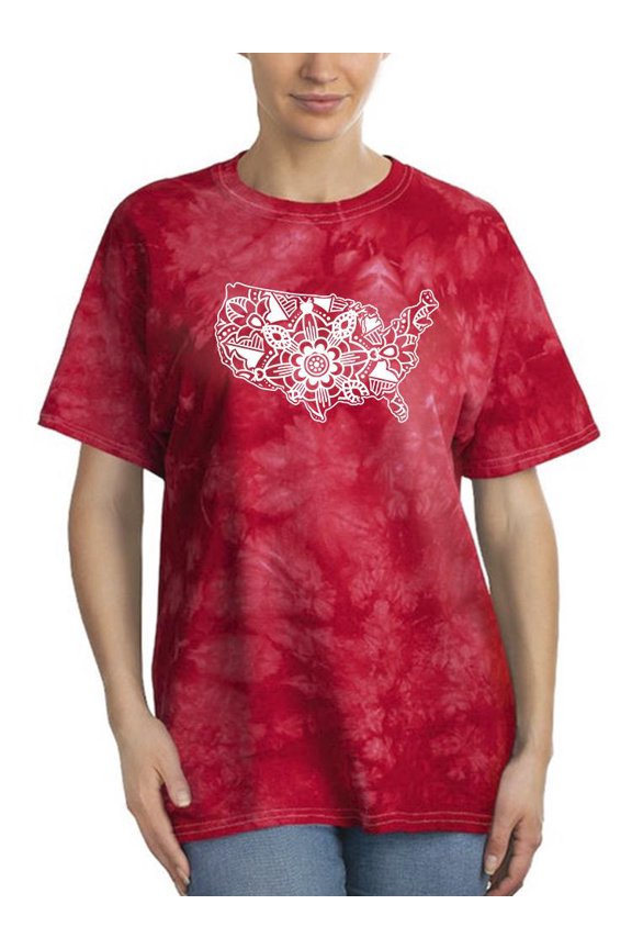 American Country Pattern Tie Dye Crystal Women -Smartprints Designs, Female Medium