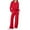 Red #016, variant on Mohiass Travel Lounge Sets for Women 2 Piece Long Sleeve Sweatsuits Half Zip Sweatshirts with Baggy Joggers Sweatpants Red 2XL