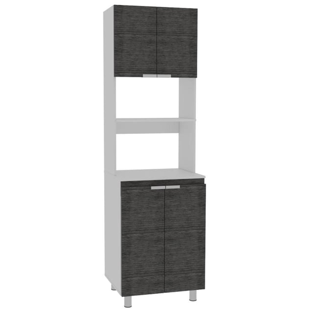 Módulo Microondas Diamante Gris y Blanco Virtual Muebles