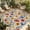 Red Blue Yellow, variant on Spring Floral Outdoor Rug for Patio/Deck/Porch, Non-Slip Large Area Rug 6 x 9 Ft, Red Yellow Blue Summer Botanical Indoor Outdoor Rugs Washable Area Rugs, Reversible Camping Rug Carpet Runner