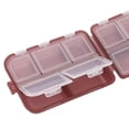 thumbnail image 3 of Yajisi 7‑Day Portable Medicine Organizer, 10‑Compartment Waterproof Plastic Case with One‑Button Lock, Compact Travel Capsule, Purple, 3 of 9