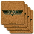 thumbnail image 1 of Top Gun Flat Logo Low Profile Novelty Cork Coaster Set, 1 of 1