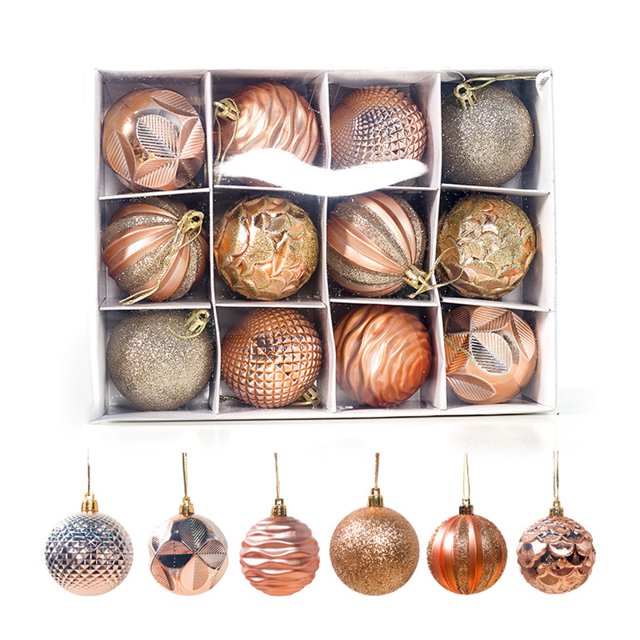 Navidad Bola Adorno Colgante Fiesta En Casa Adorno Decoración Colorida Bola De Navidad 12 Unids/Set 60Mm Árbol Advancent HA025731-03