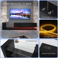 thumbnail image 6 of S-HOME Modern TV Console with LED Lights Fits 50 60 70 Inch TVs, Particle Board and Tempered Glass Stand, Entertainment Center with Storage Space, Black, 6 of 11