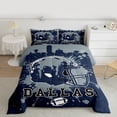 thumbnail image 2 of Manfei American Football Bedding Comforter Set 2pcs for Kids Teens, Rugby Helmet Twin Comforter Sets, Navy Gray Graffiti Splash Bedding Set, Super Cozy Room Decor, 2 of 8