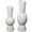 White Fluted Round Solid Abstract Trumpet S/2 24", 20"H, variant on DecMode 24", 20"H Abstract Fluted Round White Ceramic Vase, Set of 2