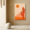 thumbnail image 2 of PixonSign Canvas Print Wall Art Orange Desert Cactus Landscape Geometric Wilderness Illustrations Modern Art Minimalist Relax/Calm Multicolor Neon Boho Decor for Living Room, Bedroom - 32"x48", 2 of 5