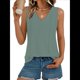 thumbnail image 1 of Camiseta de Tirantes de Verano para Mujer, con Bordado de Ojales, Sin Mangas, Cuello en V, Holgada, Informal, 2025 Verde M, 1 of 6
