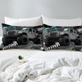 thumbnail image 3 of Erosebridal Truck Fitted Sheet Set Full for Teens, Racing Car 02, Geometric Decor 3 Pieces（No Top Sheet）, 3 of 6