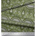 thumbnail image 3 of Soimoi Crepe Silk Fabric Leaves & Floral Block Printed Fabric 1 Yard 42 Inch Wide, 3 of 3