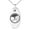 Silver, variant on Stainless Steel Yin Yang Ginkgo Leaves Kamon Crest Engraved Small Oval Charm Pendant Necklace