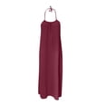 thumbnail image 4 of CALAFEBILA Womens Maxi Dresses Summer Party Tank Sleeveless Sundresses for Women Solid Crew Neck Casual Backless Full Length Dresses, 4 of 5