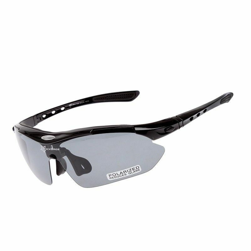 RockBros Cycling Outdoor Polarized Glasses Sunglasses Goggles 5 Lenses Black 