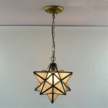 Antique Moravian Star Pendant Light, Metal Star Hanging Lamps