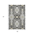 thumbnail image 3 of HomeRoots 668485 5 x 8 ft. Black Gray & Gold Floral Washable Machine Made Rectangle Area Rug with UV Protection, 3 of 9