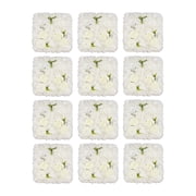 Miumaeov Artificial Roses Flower Panels Silk Fabric Floral Wall Backdrop Mats for Wedding Engagement Party Event Decor 15x15 White 12PCS