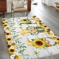 thumbnail image 2 of Spring Gnomes Area Rugs 2.7'x5', Washable Small Throw Rugs for Kitchen Bedroom, Botanical Yellow Flowers Leaves Wooden Plank Indoor Outdoor Rug Non-Slip Low Pile Carpet Runner Reversible Floor Mats, 2 of 8