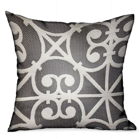 16 x 16 in. Abalone Truffle Gray Chevron Luxury Outdoor & Indoor Throw Pillow