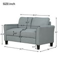 thumbnail image 4 of Hassch Double Seat Sofa Love Seat Fabric Double Divan for Living Room Home Relax Max 600lbs, Gray (Not Included the Pillow), 4 of 10
