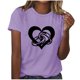 thumbnail image 2 of Fiudx Liquidación de Ahorros de Verano Camiseta Estampada Informal y de Moda para Mujer con Cuello Redondo y Top de Manga Corta, 2 of 4