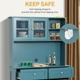 thumbnail image 6 of Kitchen Pantry Storage Cabinet, Microwave Cabinets with Tilt Out Trash Cabinets, Tall Pantry Cabinet Cupboard, Freestanding Kitchen Hutch (Lake Blue), 6 of 9