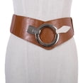 thumbnail image 2 of Hukapapa 1 Uds. Cinturón elástico ancho Vintage a la moda para mujer con hebilla entrelazada cinturón marrón, 2 of 8