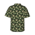 thumbnail image 3 of Fotbe Camouflage Dinosaur Hawaiian Shirt for Men Unisex Summer Beach Casual Short Sleeve Cotton Linen Button Down Shirts-Large, 3 of 9