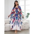 thumbnail image 6 of Edolynsa Beach Kaftan Cover up for Women Plus Szie Moroccan Dress Boho Arabic Dresses Maxi Resort Wear Caftan Loungewear House Wear, 6 of 10