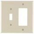 thumbnail image 2 of Leviton Combination Wallplate Thermoplastic Nylon 2 Gang Midway Light Almond 1 Toggle, 2 of 2