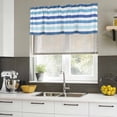 thumbnail image 5 of Blue Striped Valances for Windows, Decorative Rod Pocket Window Valance Curtains, Navy Ombre Sky White Geometric Ocean Short Curtain Drapes for Kitchen/Bathroom/Living Room, 2 Panels, 54" W x 18" L, 5 of 8